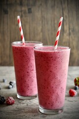 Mixed berry smoothies