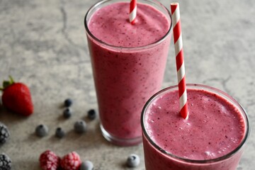 Mixed berry smoothies