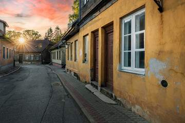 old town architecture in city Cesis, Latvia