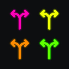 Alternate four color glowing neon vector icon