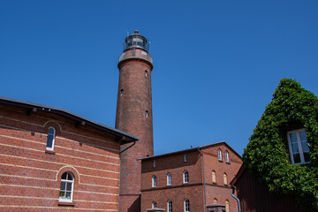 Fototapeta na wymiar The Darßer Ort lighthouse on the Baltic Sea