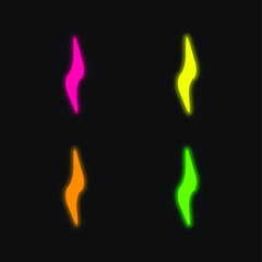Beam Electricity four color glowing neon vector icon