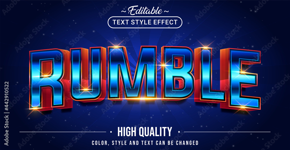 Poster editable text style effect - rumble text style theme.