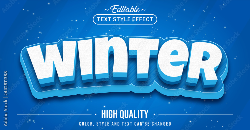 Aufkleber Editable text style effect - Winter text style theme.