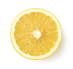 Half or slice of fresh ripe white grapefruit