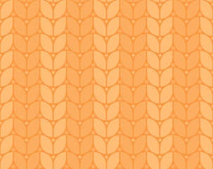 Knitted or wheat seamless pattern. Vector illustration.