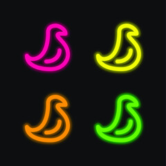 Bird four color glowing neon vector icon