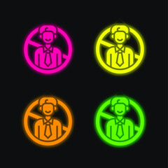 Blacklist four color glowing neon vector icon