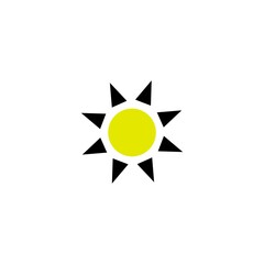 Brightness control line icon in yellow and black. Trendy flat isolated symbol, sign used for: illustration, outline, logo, mobile, app, emblem, design, web, dev, site, ui, ux, gui. Vector EPS 10