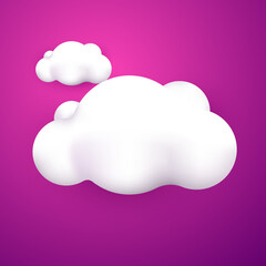 3d cloud vector design element with purple sky