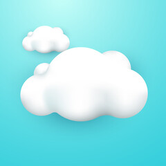 3d cloud vector design element with blue sky