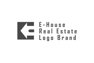 letter E logo, real estate logo brand
