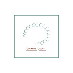 Logo for jewelry and jewelry made of natural and decorative stones. Vector logo with the image of beads, a bracelet, a necklace