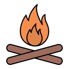 Vector Fire Filled Outline Icon Design