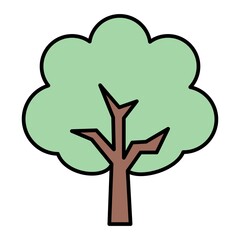 Vector Tree Filled Outline Icon Design