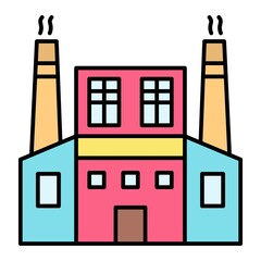 Obraz premium Vector Factory Filled Outline Icon Design