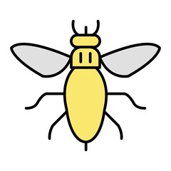 Vector Bee Filled Outline Icon Design