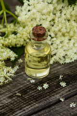 The natural essential oil of fragrant elderberry flowers