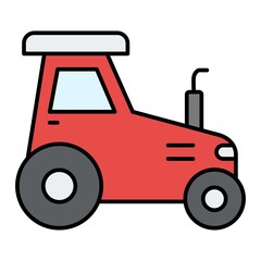 Vector Tractor Filled Outline Icon Design