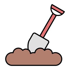 Vector Shovel Filled Outline Icon Design