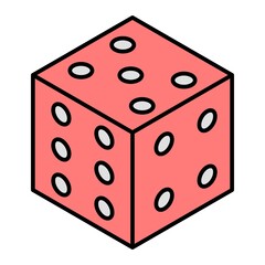 Vector Dice Filled Outline Icon Design