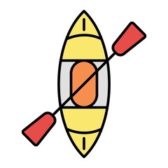 Fototapeta premium Vector Kayak Filled Outline Icon Design