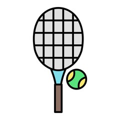 Vector Tennis Filled Outline Icon Design
