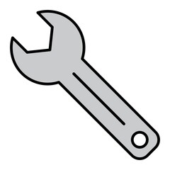 Vector Wrench Filled Outline Icon Design