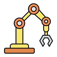 Vector Robotic Arm Filled Outline Icon Design