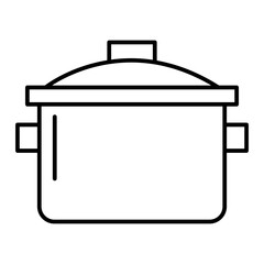  Vector Cooking Pot Outline Icon Design