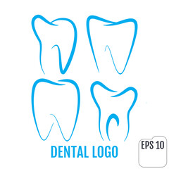 Dental clinic logos set. Dental office logo.