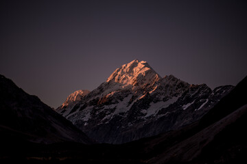 Sunset in Aoraki/Mt.Cook National Park, New Zealand