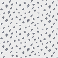 Seamless repeating pattern with chaotic brush strokes. Monochrome trendy vector background for wrapping paper, surface design and other design projects