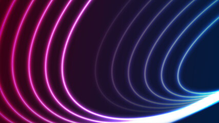 Blue ultraviolet neon wavy lines abstract background