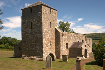 Fototapeta na wymiar Edlingham 11th century church near Alnwick in summer