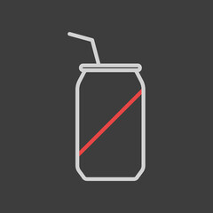 Soda cans vector icon. Fast food sign