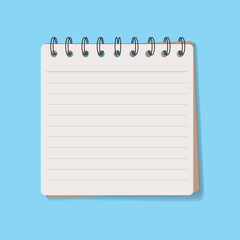notebook brown cover on blue background vector art illustration