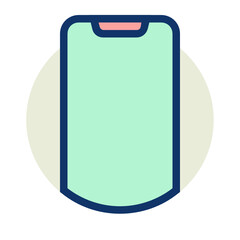 Smartphone filled outline icon.