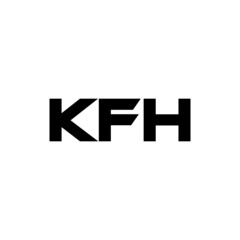 KFH letter logo design with white background in illustrator, vector logo modern alphabet font overlap style. calligraphy designs for logo, Poster, Invitation, etc.