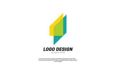 stock creative connection corporate elegant logo business abstract with flat design