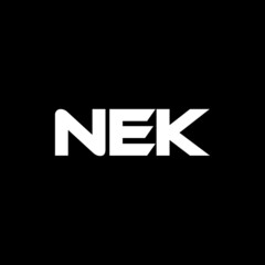 NEK letter logo design with black background in illustrator, vector logo modern alphabet font overlap style. calligraphy designs for logo, Poster, Invitation, etc.