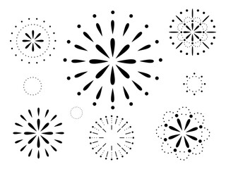 黒いシンプルな花火の背景グラフィック素材