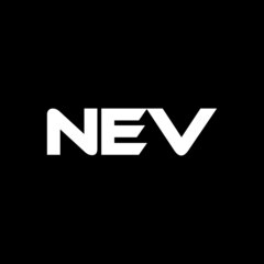 NEV letter logo design with black background in illustrator, vector logo modern alphabet font overlap style. calligraphy designs for logo, Poster, Invitation, etc.