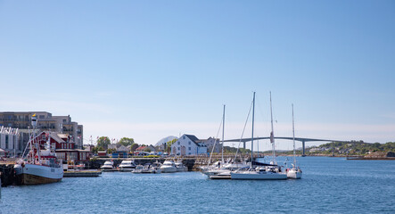 Fototapeta na wymiar Brønnøysund Guest marina in beautiful summer day,Helgeland,Nordland county,scandinavia,Europe