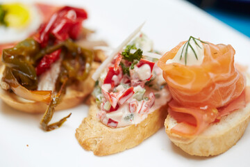 Vegetable Salad on Baguette Bread 