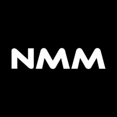 NMM letter logo design with black background in illustrator, vector logo modern alphabet font overlap style. calligraphy designs for logo, Poster, Invitation, etc.