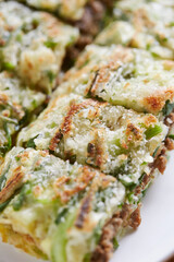 meat topping  and Green Onion Pancake