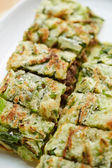 meat topping  and Green Onion Pancake