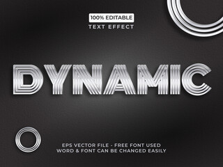 Editable text effect. Dynamic silver gradient text effect style.