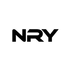 NRY letter logo design with white background in illustrator, vector logo modern alphabet font overlap style. calligraphy designs for logo, Poster, Invitation, etc.